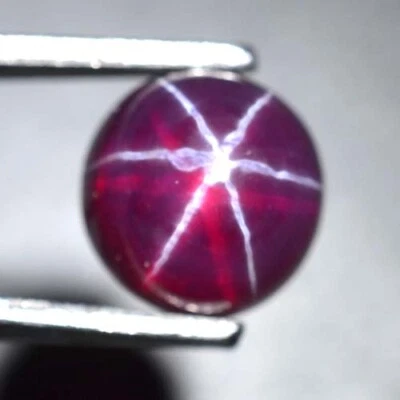 Round 9 MM Red Ruby Star Sapphire 6 Rays Corundum Cabochon RRS-1 - Image 1 of 4