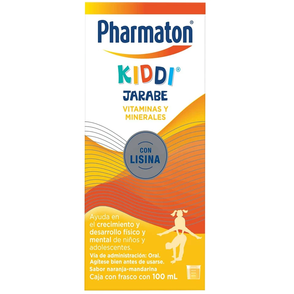 Pharmaton kiddi jarabe jarabe calcio y lisina multivitaminas 100 ml Foto 1 de 1