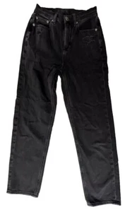 Denim elástico negro Boyfriend talla 0 regular tiro más alto años 90’s American Eagle - Imagen 1 de 5
