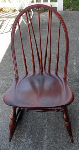 NICHOLS & STONE Co. Bowback Windsor Rocking Chair Cherry Wood ?? Cover