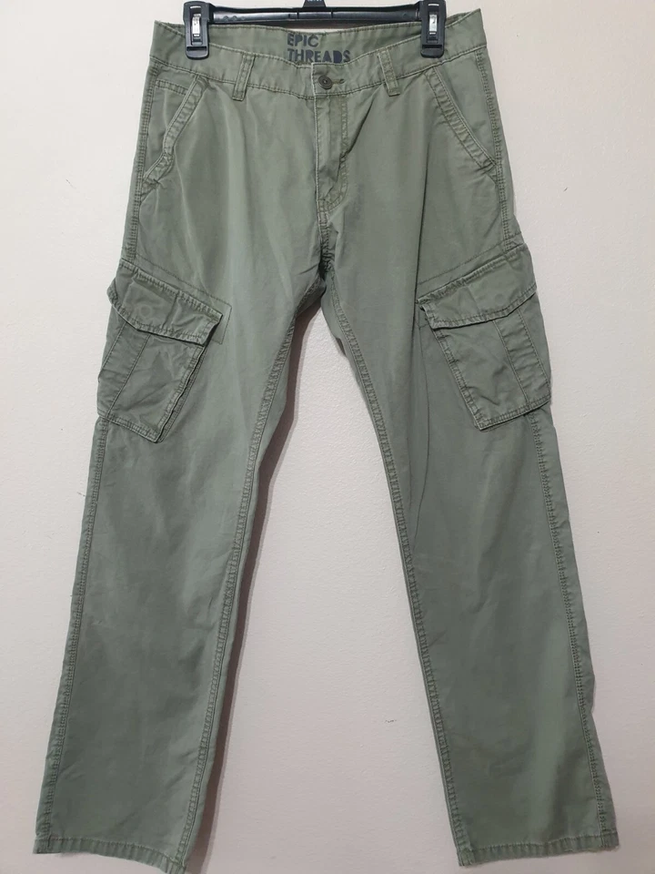 Pantalones cargo Epic Threads talla 18 (30x30) para hombre jóvenes bolsillos algodón verde Y2K Foto 1 de 4