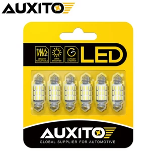 AUXITO 6x Festoon 31MM DE3175 DE3022 LED Map Dome Light Bulb 6500K Bright White - Picture 1 of 12