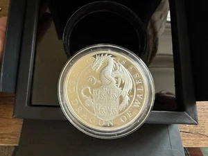 2018 Royal Mint Queen's Beasts The Red Dragon of Wales Silver Proof 5oz £10 Coin - Picture 1 of 8