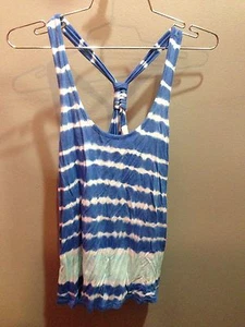 Camiseta sin mangas con nudo azul tie dye marca SoLow XS nueva con etiquetas - Imagen 1 de 2