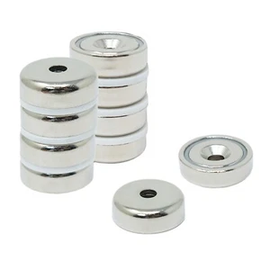 Imán en olla avellanada de neodimio N42 - 25 mm de diámetro x 8 mm de espesor x 5 mm - 26 kg de tracción - Imagen 1 de 7