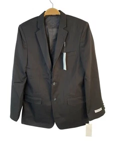 Calvin Klein Youth Boys Black Two-Button Suit Jacket Size 18R Polyester Blend - Picture 1 of 9