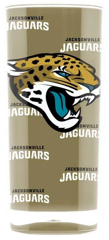 JACKSONVILLE JAGUARS (1) Squared Edge Acrylic Insulated Tumbler 16 oz Beer Glass Cover