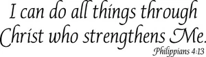 "I can do all things Philippians 4:13 Vinyl Aufkleber Heimdekoration 9"" x 25" - Bild 1 von 1