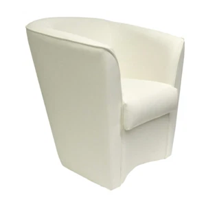 Sillón VALENTINA en piel sintética en color BLANCO liso - Imagen 1 de 5