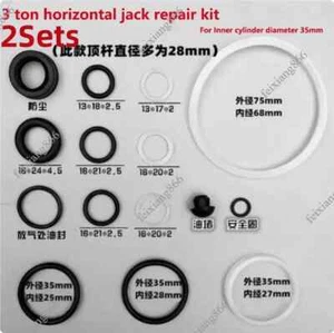 2Sets 3T Horizontal Jack Parts Hydraulic Plunger Piston Oil Seal Repair Kit - Bild 1 von 2