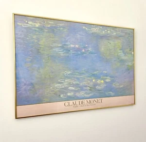 1987 CLAUDE MONET RARE VINTAGE LITHOGRAPH PRINT POSTER "NYMPHEAS" 36x24” - Picture 1 of 6