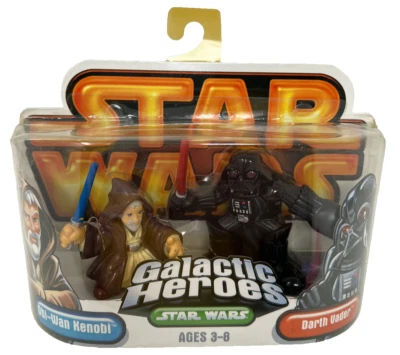 Star Wars Galactic Heroes OBI-WAN KENOBI & DARTH VADER 2004 A New Hope paquete de 2 Foto 1 de 4