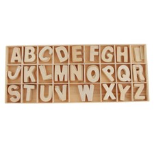 156 Wood Craft Letters, Natural, Wooden Alphabet, Scrapbooking Embellishment