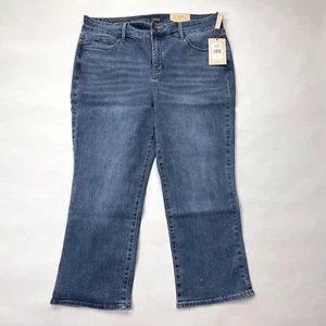 NYDJ Marilyn Straight Crop Jeans Women 16 NWT Stretch Cotton Denim Pockets Blue - Picture 1 of 9