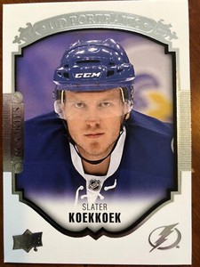 15-16 UD Series 2 Hockey Rookie UD Portraits P-91 Slater Koekkok