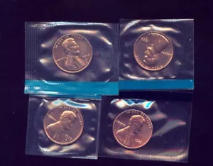 1970, 1973, 1973 & 1987-D LINCOLN CENTS CH GEM BU (B685) ALL IN CELLO - Picture 1 of 2