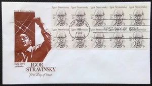 Scott 1845 FDC Igor Stravinsky Great Americans Series BLK10 Artmaster Cachet - Picture 1 of 3