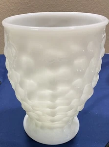 MILK GLASS 7 1/2” TALL TEXTURED VASE / PLANTER - Picture 1 of 4