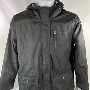 FREE COUNTRY FAUX FUR LINED COAT JACKET WOMENS MEDIUM BLACK WATER WIND RESISTANT - Picture 1 of 13