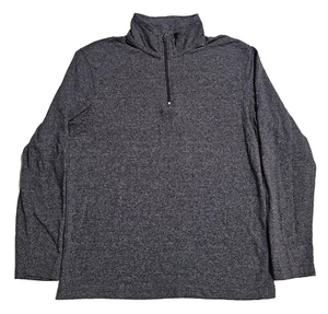 Claiborne Pullover Men's Medium Gray 1/4 Zip Mock Neck Sweater Shirt - Picture 1 of 11