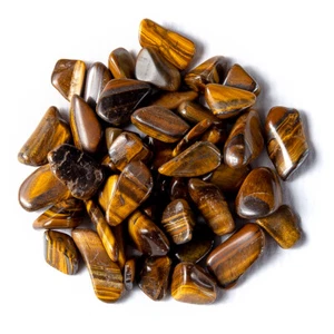 1/4 lb Tumbled Golden Tigers Eye Gemstone Crystals 30-45 Stones Rock Specimens - Picture 1 of 5