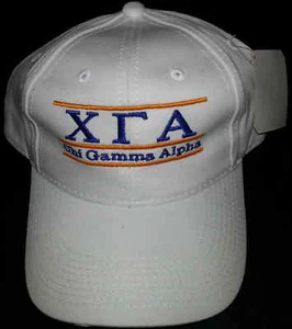 The Game Hat Baseball Cap NWT White Blue Orange Trim Chi Gamma Alpha ΧΓA - Picture 1 of 3