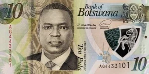 Botswana 10 Pula 2020 Mokgweetsi Eric Keabetswe Masisi on front UNC Polymer - Picture 1 of 3
