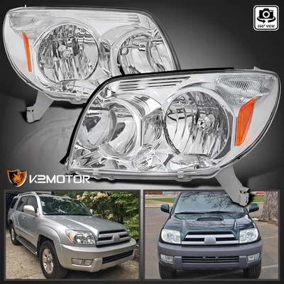 Fits 2003-2005 Toyota 4Runner Replacement Headlights Lamps Left+Right 03 04 05 - Image 1 of 4