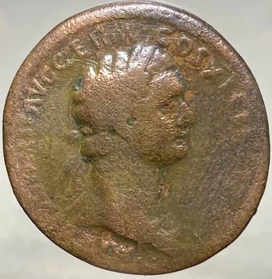 Ancient Roman Empire Coin Domitian 81-96AD Dupondius Augusti Temple Genuine - Image 1 of 4