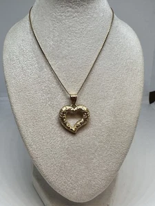 14k gold heart necklace - Picture 1 of 9