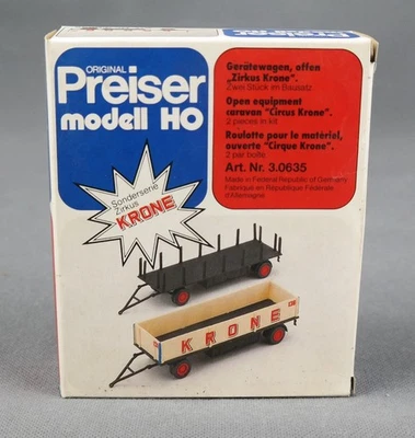 Preiser 30635 H0,1:87 Bausatz Zirkus Circus Krone 2 Gerätewagen - ungeöffnet! - Bild 1 von 4