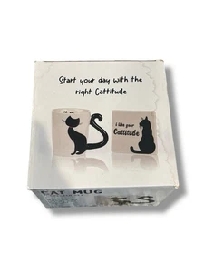 Juego de Taza y Posavasos Gato - Nuevo En Caja "Me gusta tu Cattitude" ¡Gran regalo!! - Imagen 1 de 6