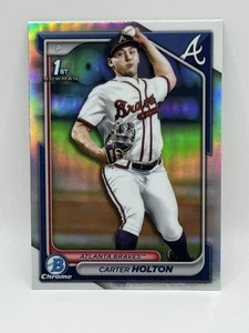 2024 Bowman Draft - Carter Holton - 1st Bowman Chrome Refractor #BDC-24 - Braves - Picture 1 of 2