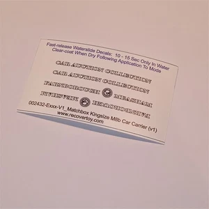 Matchbox Lesney King Size K  8b Guy Warrior Transporter Car Carrier Decals - Picture 1 of 4