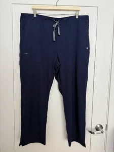 Figs Scrub Pants Yola Skinny Womens Size XXL Petite Navy Blue Medical Nurse - Picture 1 of 9
