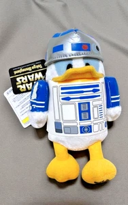 Tokyo Disney Star Wars R2-D2 Donald Duck Plush Badge Doll Keychain w/ Tag UNUSED - Picture 1 of 24
