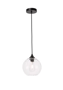 Elegant Lighting Cashel 1 Light 8"W Mini Pendant, LD2281 - Black - Picture 1 of 6