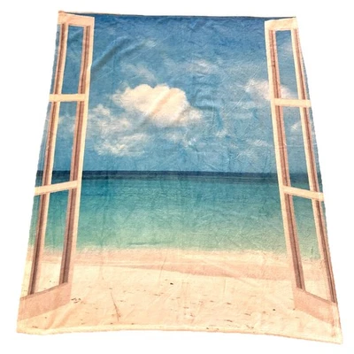 "Manta de terciopelo súper suave azul y blanco 46x58""" Foto 1 de 4