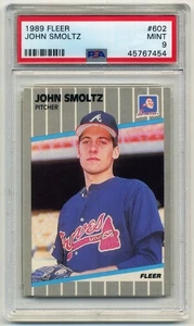 1989 Fleer #602 John Smoltz Rookie Card RC PSA 9 come nuova Atlanta Braves HOF - Foto 1 di 2