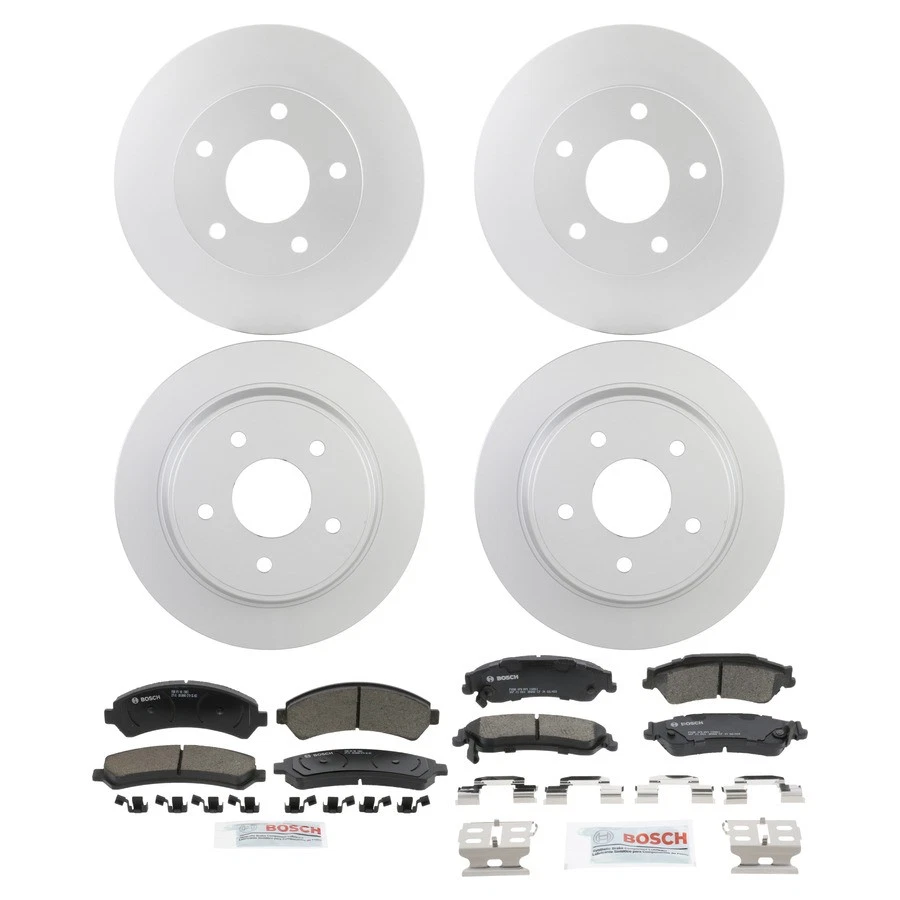 Kit de pastillas de freno y rotor de cerámica Bosch QuietCast para 97-05 Chevrolet Blazer S10 Foto 1 de 4