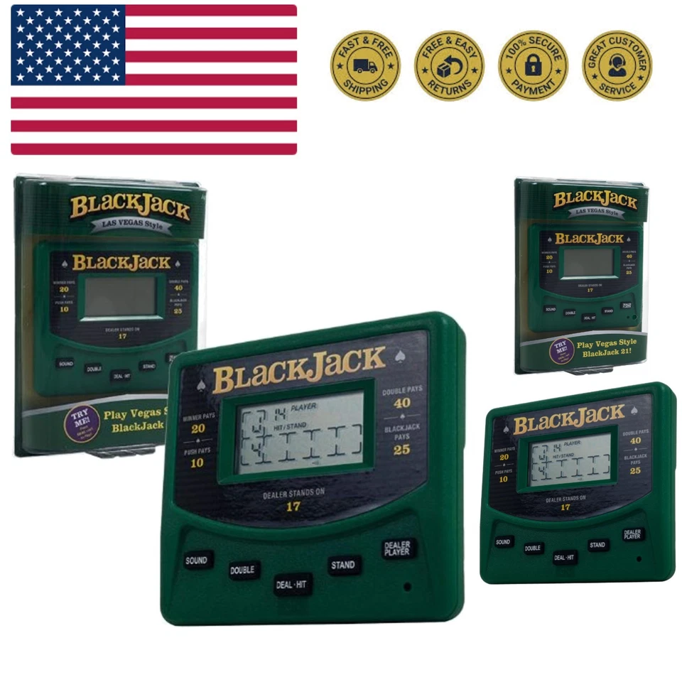 Trademark Global Electronic Handheld Las Vegas Style Blackjack Game
