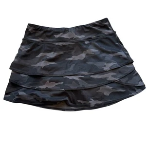 Athleta Girl Camo Lux Swing Skort Size XL 14 Black Gray Athletic Lined - Picture 1 of 5