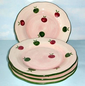 Franciscan Apple Pie Salad Accent Plate 4 Piece Hand Painted 8.5" NEW - Picture 1 of 7