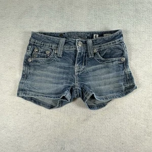 Miss Me Shorts Girls 8 Blue Medium Wash Denim JK5815H2 Diamond Embellished - Picture 1 of 4