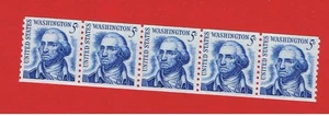 #1304 MNH OG strip of 5 Washington Free S/H - Picture 1 of 1
