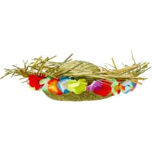 Straw Hat w/ Floral Trim - Picture 1 of 1