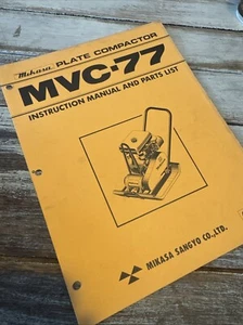 Multiquip Mikasa MVC-77 Compactador de Placas Funcionamiento Piezas Catálogo Manual Librería - Imagen 1 de 5