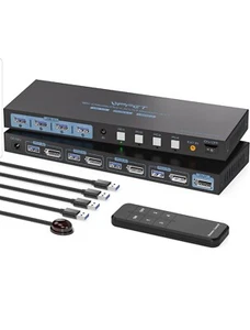 Commutateur KVM DisplayPort AILVLVNG 8K@60hz 4 ordinateurs 1 moniteur USB3.0 4K120Hz - Photo 1/8