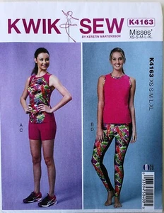 Kwik Sew 4163 Misses Prendas para el torso Pantalones Cortos Leggings Patrón de Costura Talla XS-XL - Imagen 1 de 1