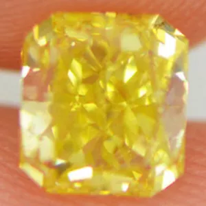 Diamante suelto en forma radiante elegante color amarillo 1,39 quilates VS2 natural mejorado - Imagen 1 de 9
